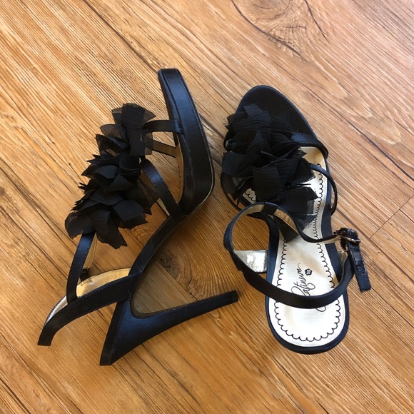 Platinum BP Black Satin Sandals - Picture 8 of 12